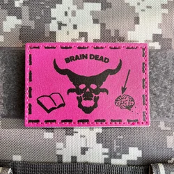 Brain Dead Demon Tactical Patch Poly Urethane Patches Fun Leather Morale Badge Hook and Loop Military Armband Backpack Sticker