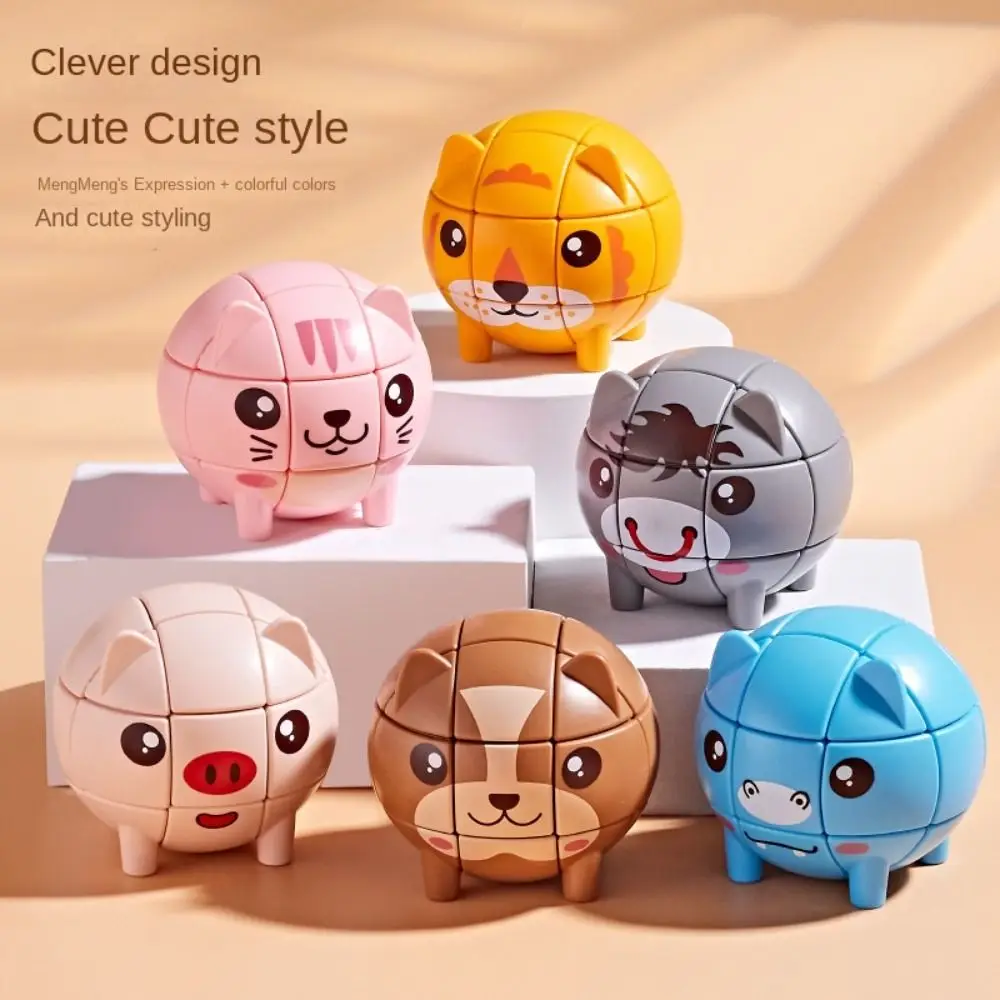 Cube en forme d'animal de dessin animé pour enfants, cube de puzzle 3D mignon, pratique, troisième ordre, AV