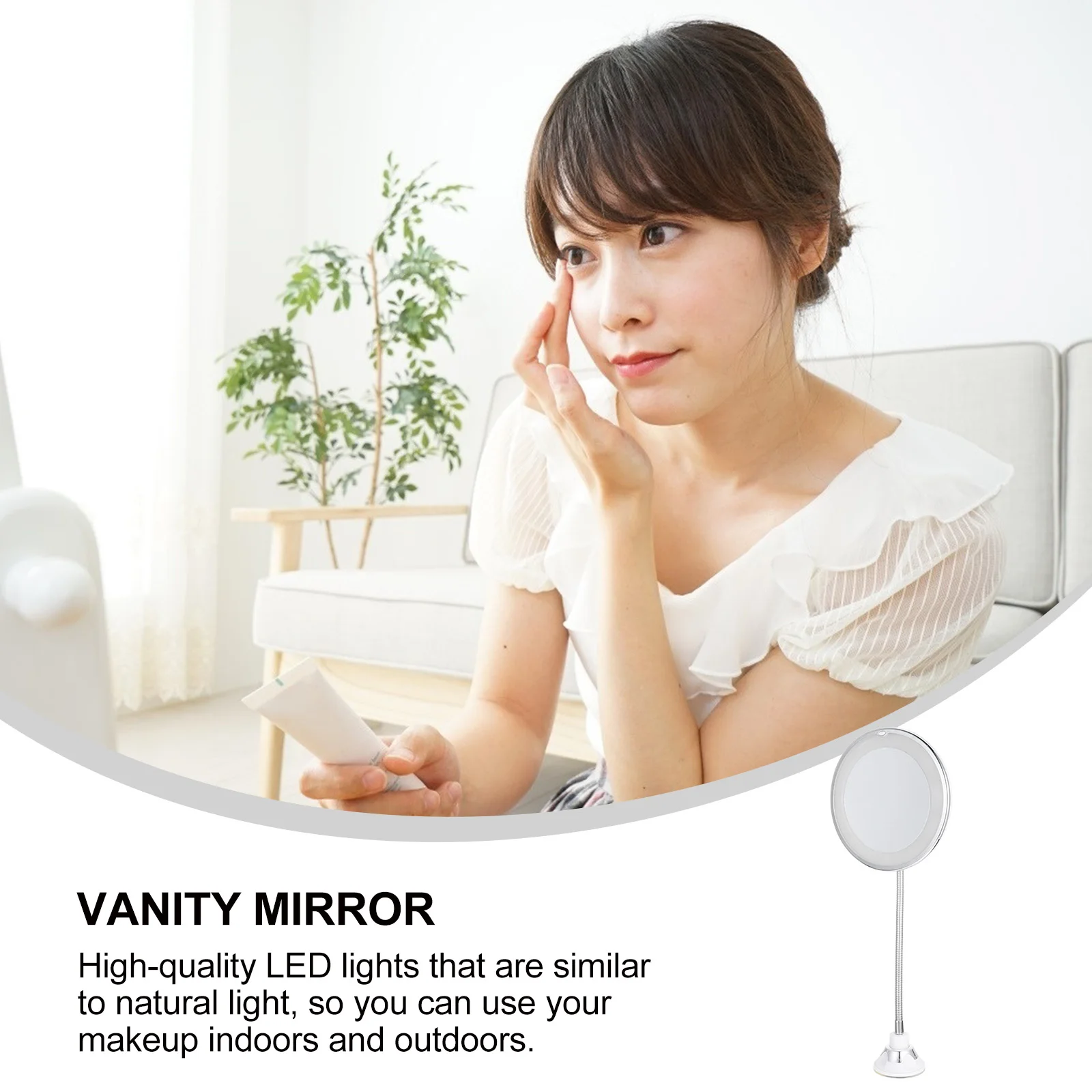 

10x Magnifying LED Light Mirror Suction Cup Makeup Vanity Bathroom Tabletop Natural Light Indoors Outdoors Gift Friends Family