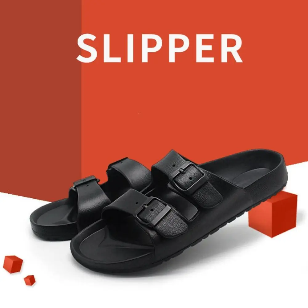 

High Quality EVA Women's Sandals Comfortable Non-slip Flat slippers with Adjustable Double Buckle Soft Couple Sandals