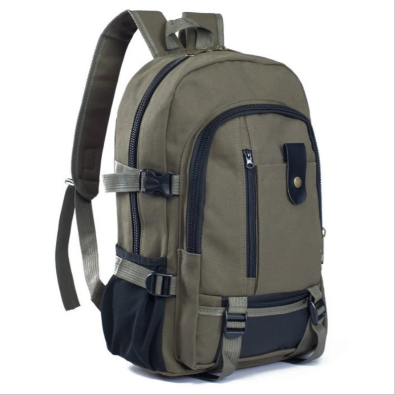 

2023 Men's Simple and Fashionable Backpack Leisure Travel Canvas Backpack Large Capacity Student Backpack Women's Bags