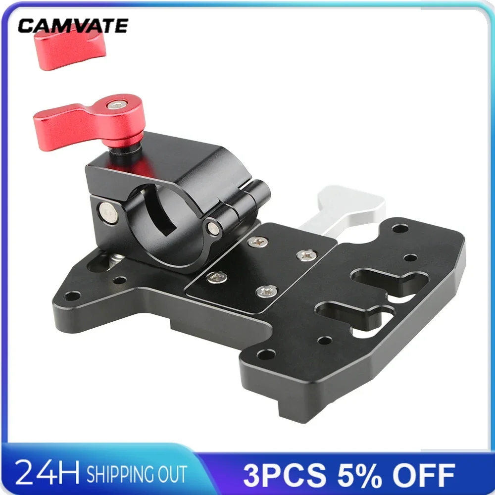 CAMVATE Quick Release V-Lock Mounting Battery Plate With 25mm Rod Clamp For Blackmagic URSA Mini,DJI Ronin M/MX Battery Mounting