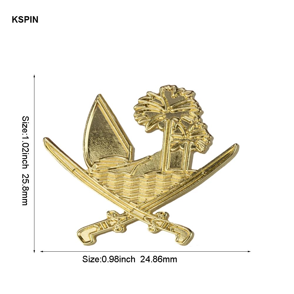 Qatar Gold Flag Metal Lapel Pin Flag Pin Badge