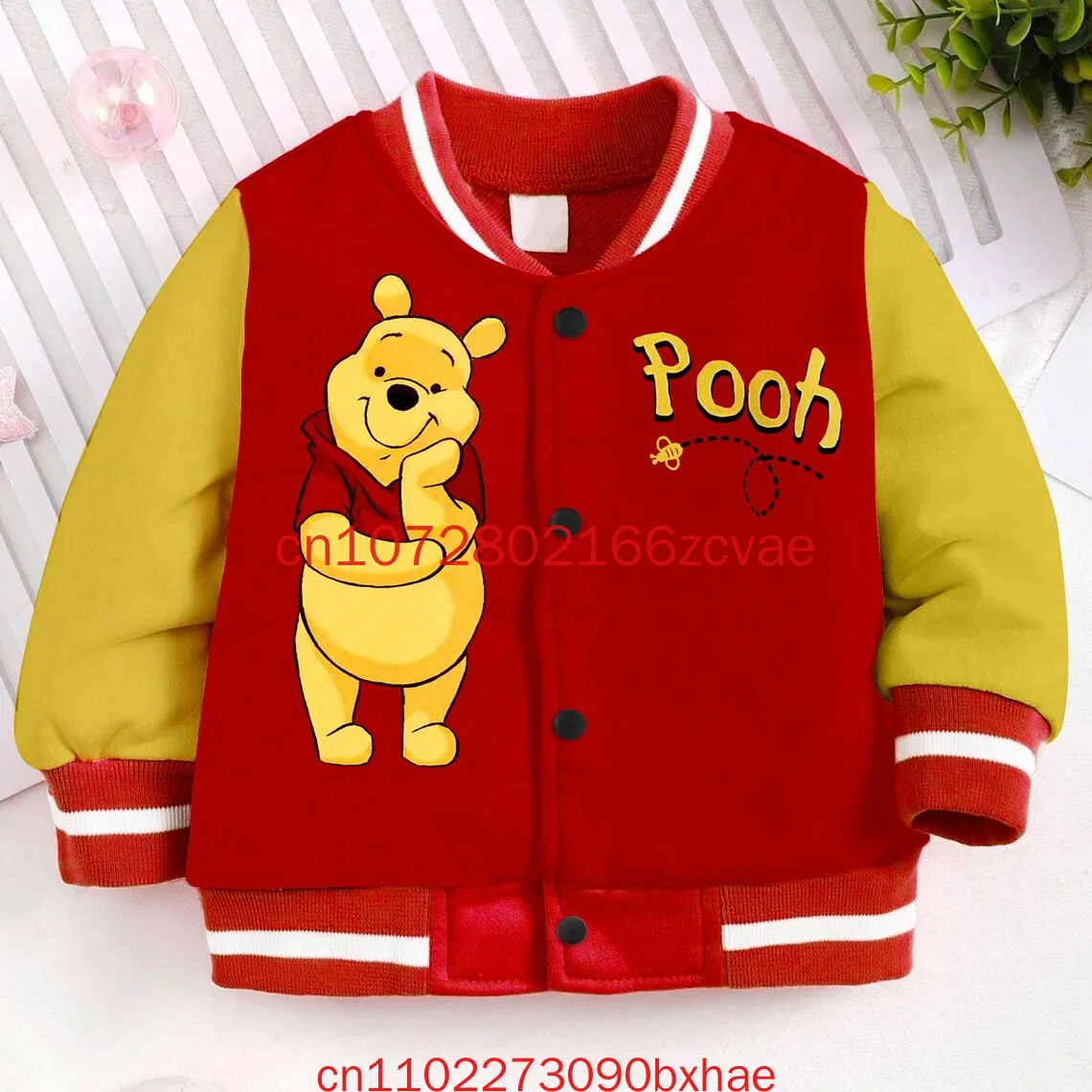 

Бейсбольная куртка Disney Pooh Hunny Pot Honey с 3D принтом на Хэллоуин, детские и молодежные бейсбольные куртки