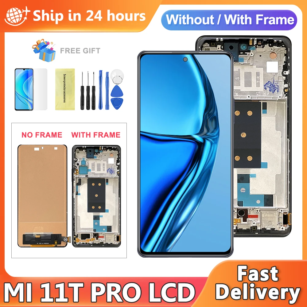 6.67'' AMOLED Display For Xiaomi 11T Pro 2107113SG LCD Display Touch Screen Digitizer Assembly FOR Xiaomi 11T 21081111RG LCD