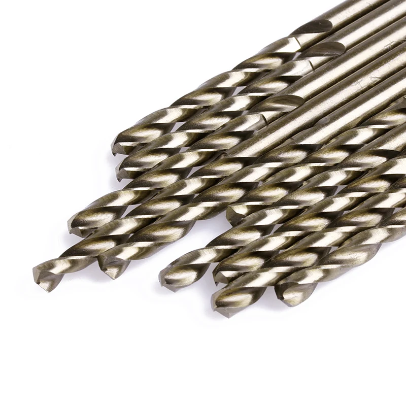 F92C 10pcs 4.5 ملم جولة شانك HSS-CO تويست الحفر بتات دوامة