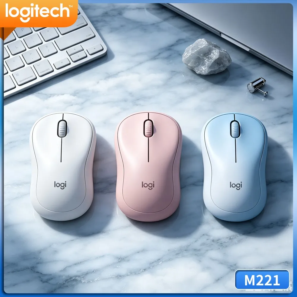 Logitech M221 Silent Wireless Mouse,Portable Compact Build,18‑Month Battery,Quiet Clicks,For Travel Office Home Scenarios