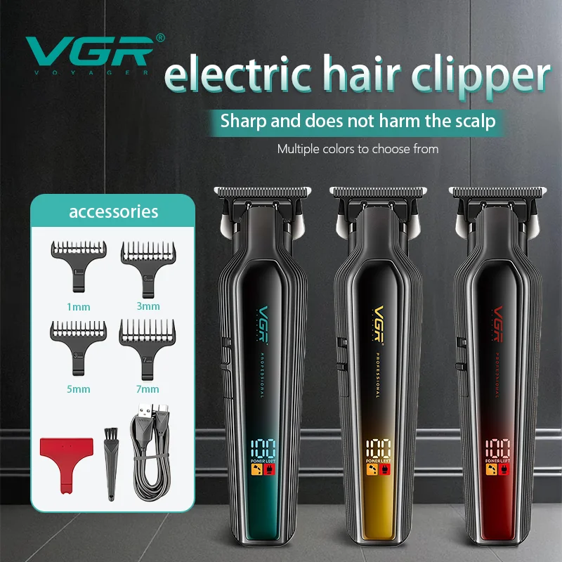 VGR Maquininha de cortar cabelo Aparador de Pelos Profissional Máquina de Cortar Cabelos Recarregável Máquina de Cortar Cabelos Ajustável Máquina de Cortar Cabelos Máquina de Cortar Cabelos Elétrica para Homens V-930