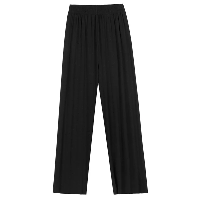 ارتفاع الخصر مشروط بنطال ذو قصة أرجل واسعة المرأة بلا ثنى مستقيم فضفاض المناسب عادية طول الأرض بنطلون تأثير التخسيس
