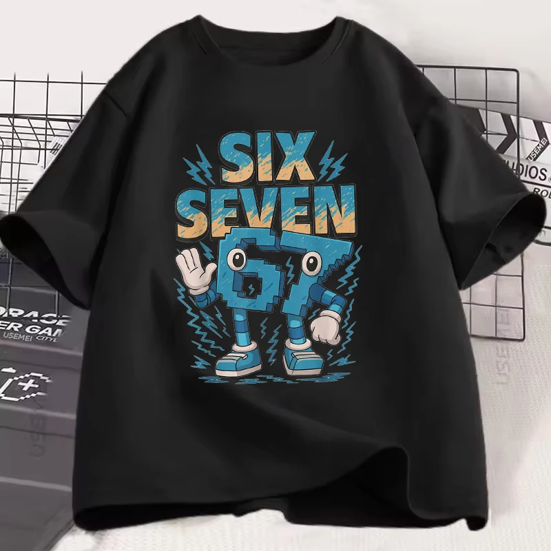 الرجال النساء موضة الألعاب ميمي تي شيرت Y2k عادية تيز بلايز للبنين بنات مضحك ستة سبعة 67 Brainrot طباعة قصيرة الأكمام تي شيرت