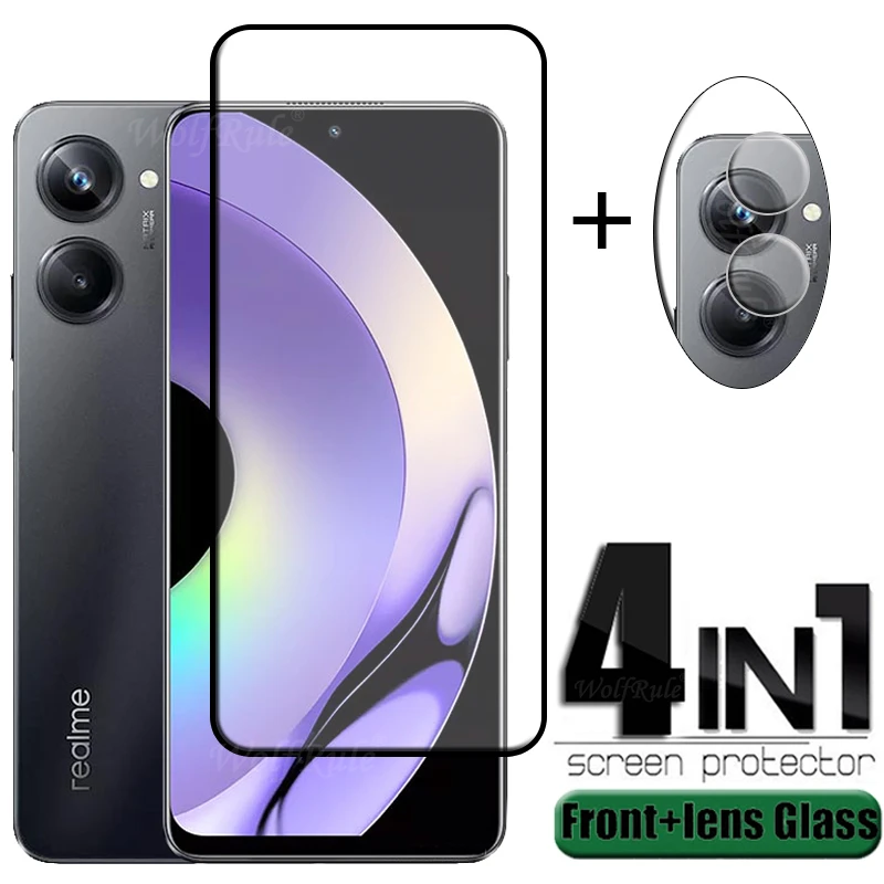 

4-in-1 For OPPO Realme 10 Pro Glass For Realme 10 Pro Screen Protector 9H Full Cover Tempered Glass For Realme 10 Pro Lens Film