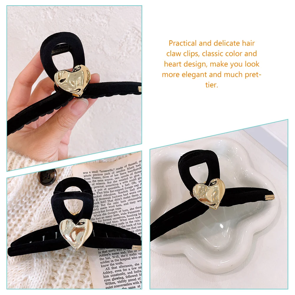 

2Pcs Safe Material Hair Claw Clips for Thick Thin Hair Stylish Heart Design Accessory for Women Girls Elegant Look