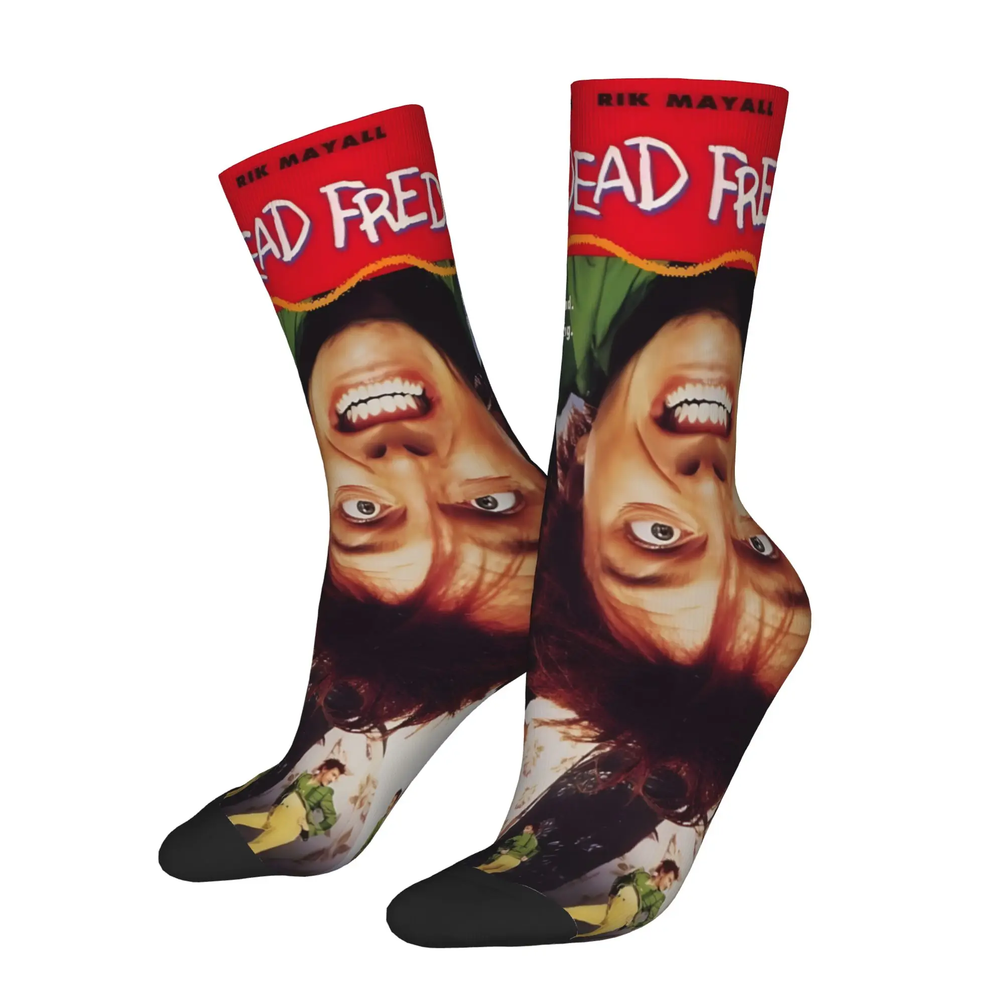 1 par de calcetines divertidos y locos para hombre con la frase 'dijes las palabras mágicas', calcetines con estampado de Hip Hop Harajuku F-Fred Drop Dead, novedad
