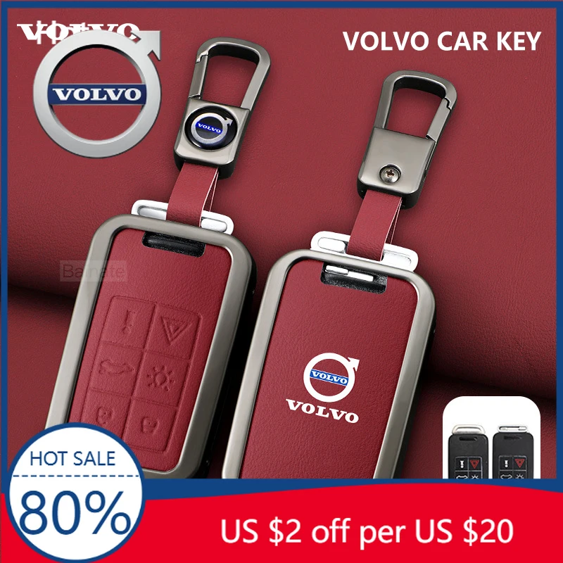 

Чехлы на руль Кожаный чехол для автомобильного ключа Smart Remote Key Fall, полный защитный чехол для Volvo XC40 XC70 XC90 C30 C40 S60 S80