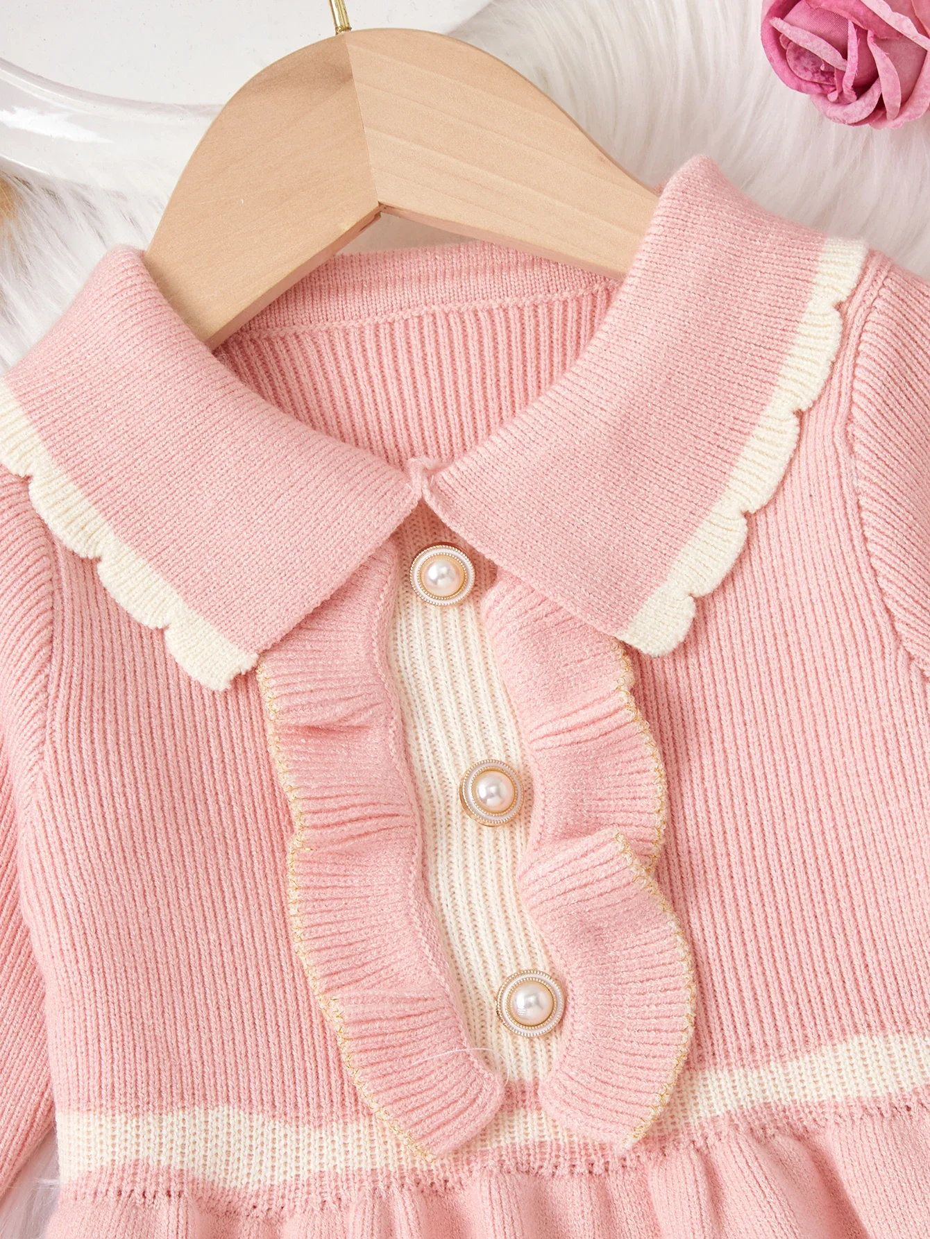 Girls Casual Sweater Dress Spring Baby Girl Fashion Knitwear Princess Dresses Children\'s Long-sleeved Ruffled Sweater Clothing