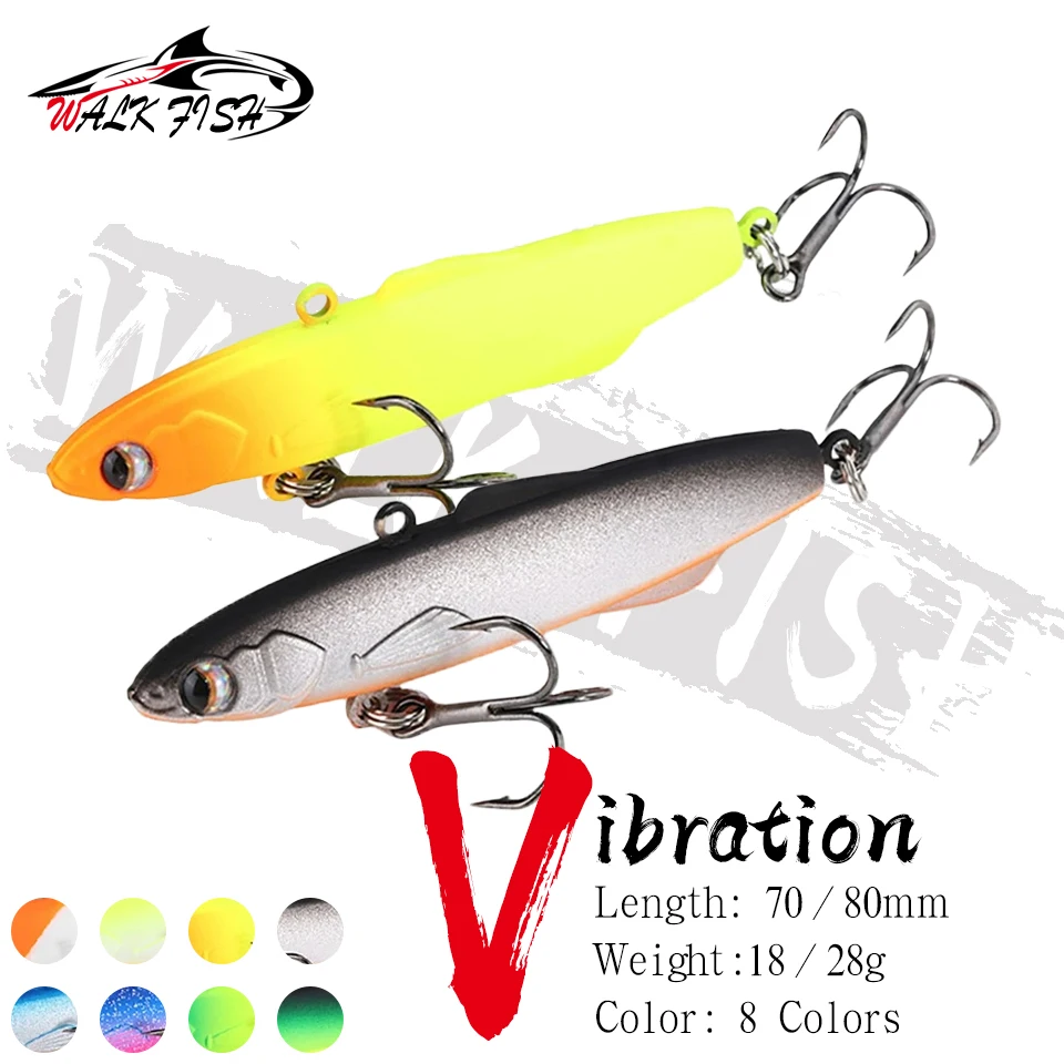 WALK FISH 1PCS 18g 28g Winter VIB Fishing lure Soft Shiriten Baguette Silicone Rattlin Pesca Jig Ice Spinning Lure Sea Fishing