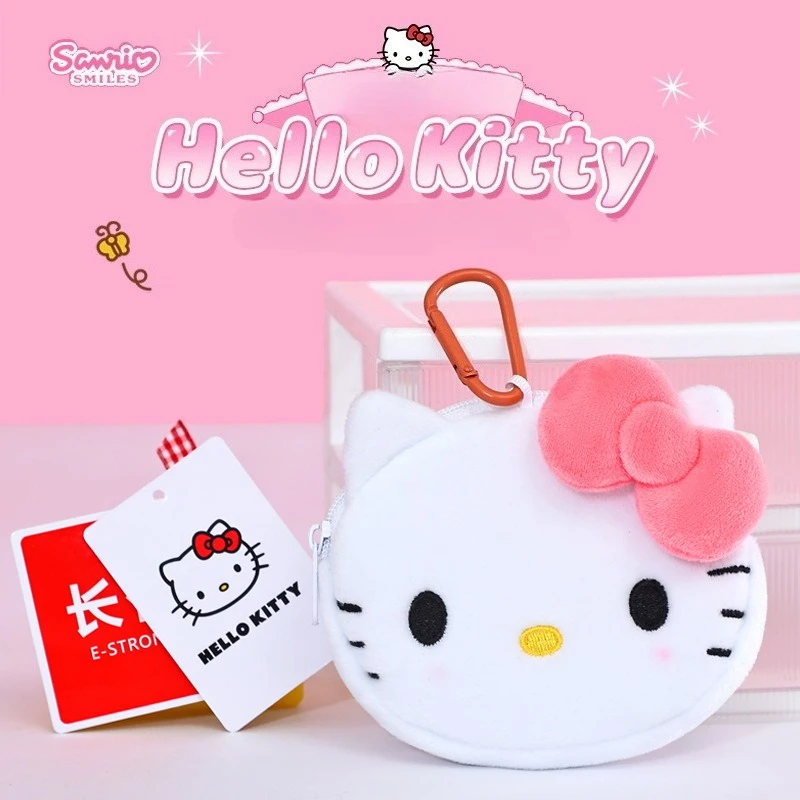 Miniso الأصلي سانريو hellokitty كاتي أفخم المفاتيح عملة المحفظة قلادة لطيف الكرتون حقيبة التخزين قلادة أفخم
