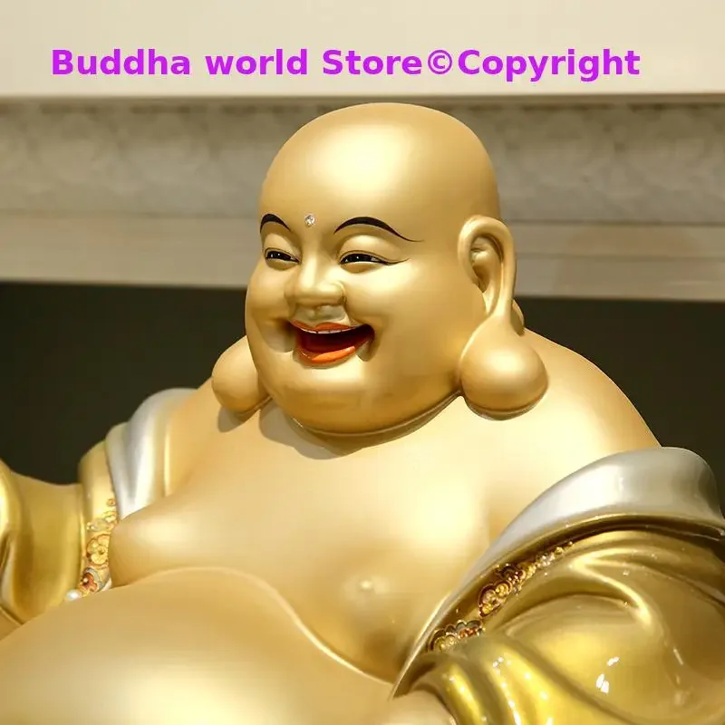 large Asia Shrine TOP figure 24k gold plating Royal Maitreya God of wealth buddha Prosperity GOOD LUCK FENG SHUI God statue