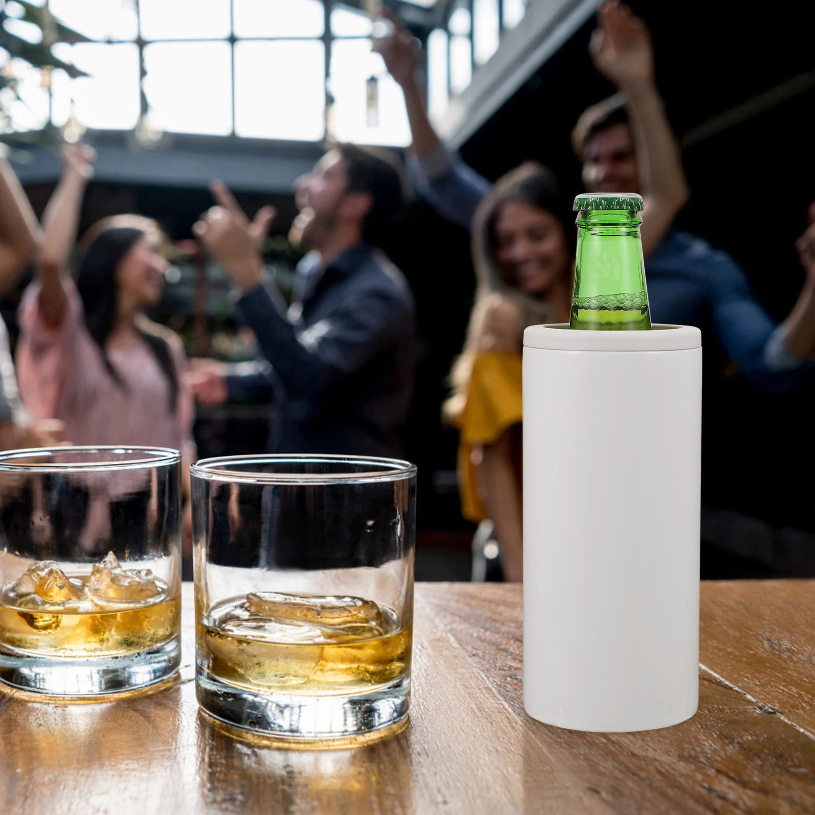 

Stainless Steel Beer Bottle Cover Insulator for Cold Hot Drinks Non Slip Bottom Easy Clean Reusable Fits All Sizes Glass