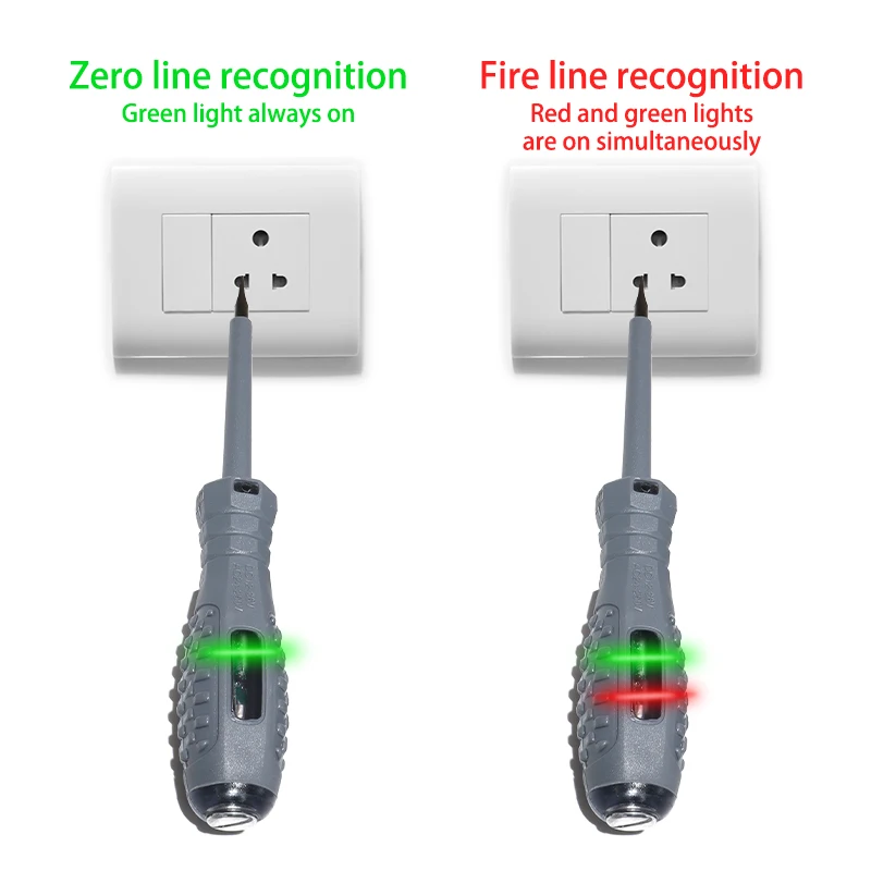 1pcs Electrician Test Word/cross Screwdrivers AC Non-contact Induction Test Pen Voltage Tester 12-250V Red Green Induction Light