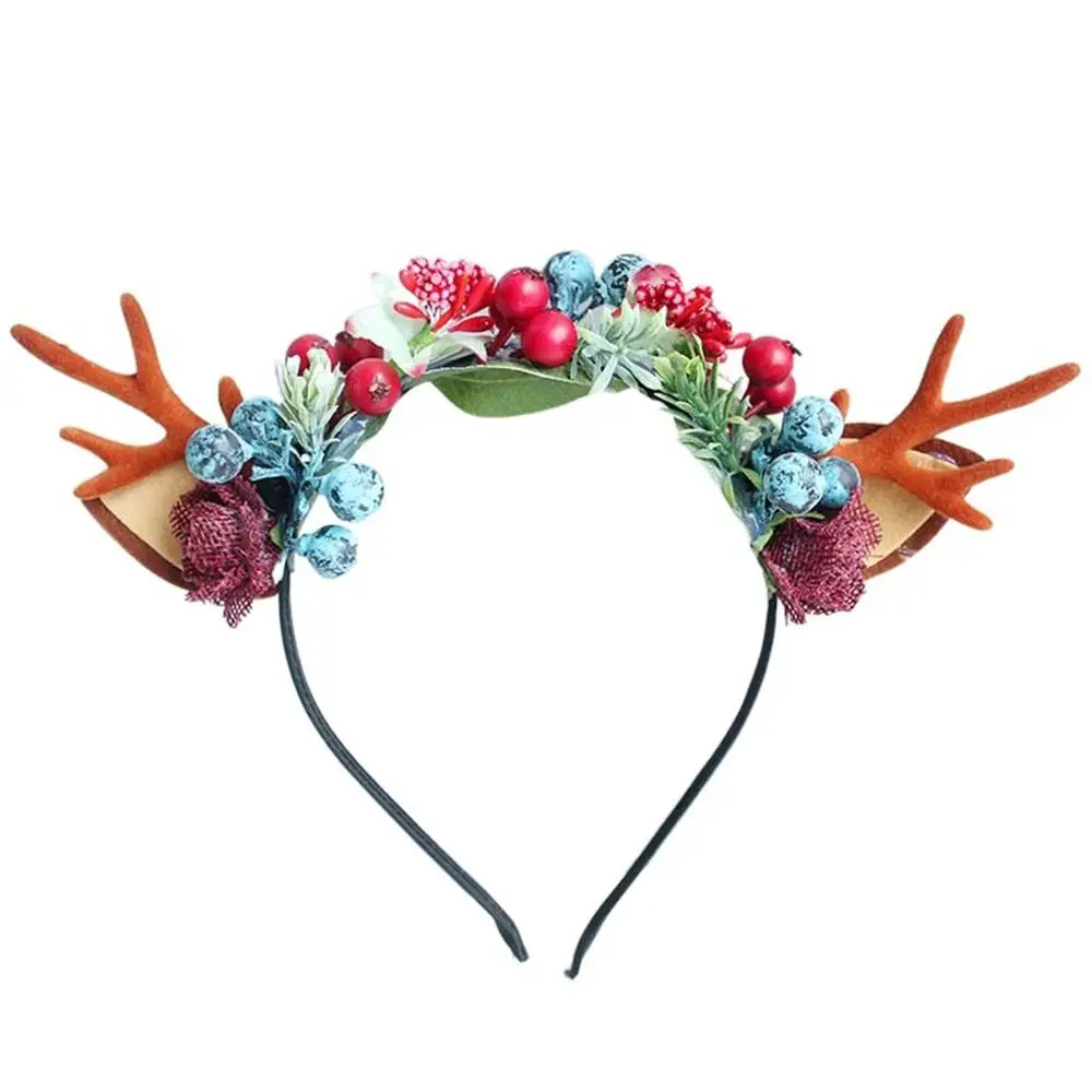 

Headwear Fashion Flower Branch Deer Horns For Female Women Hair Band Korean Style Head Hoop Hair Accessories Antlers Headband