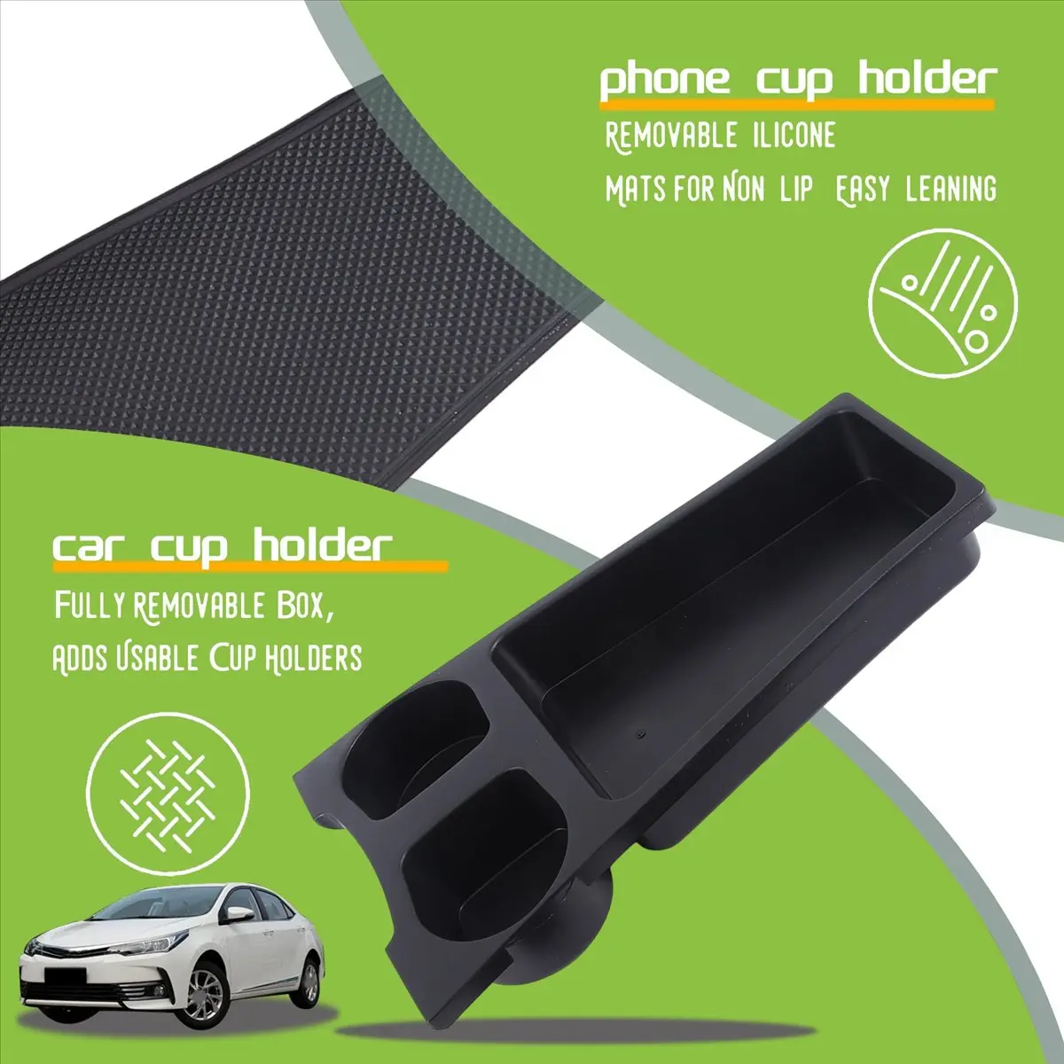 11.11 Cup Holder Tray Center Console Organizer Console Container Center Storage for Zvw30/35 2009-2015