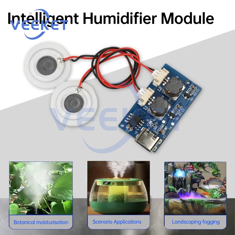 DC 5V 미니 가습기 모듈 듀얼 스프레이 3 스프레이 초음파 분무기 가습기 모듈 안개 제조기 및 드라이버 회로 기판