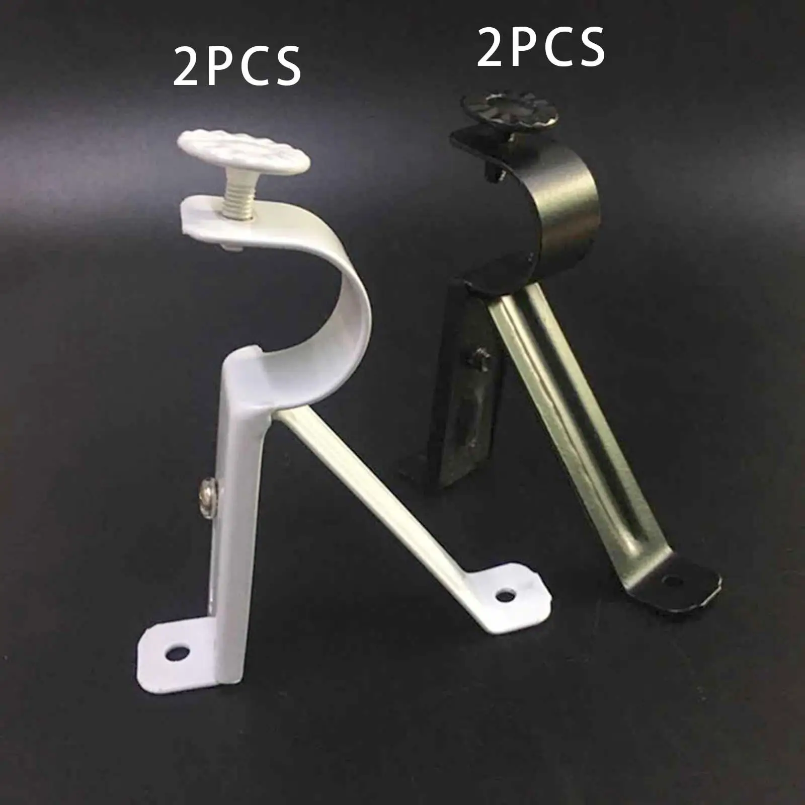 2x Curtain Rod Brackets Curtain Hanger Heavy Duty Adjustable Universal Curtain Rod Holder for 1inch to 1.1inch Drapes Rod