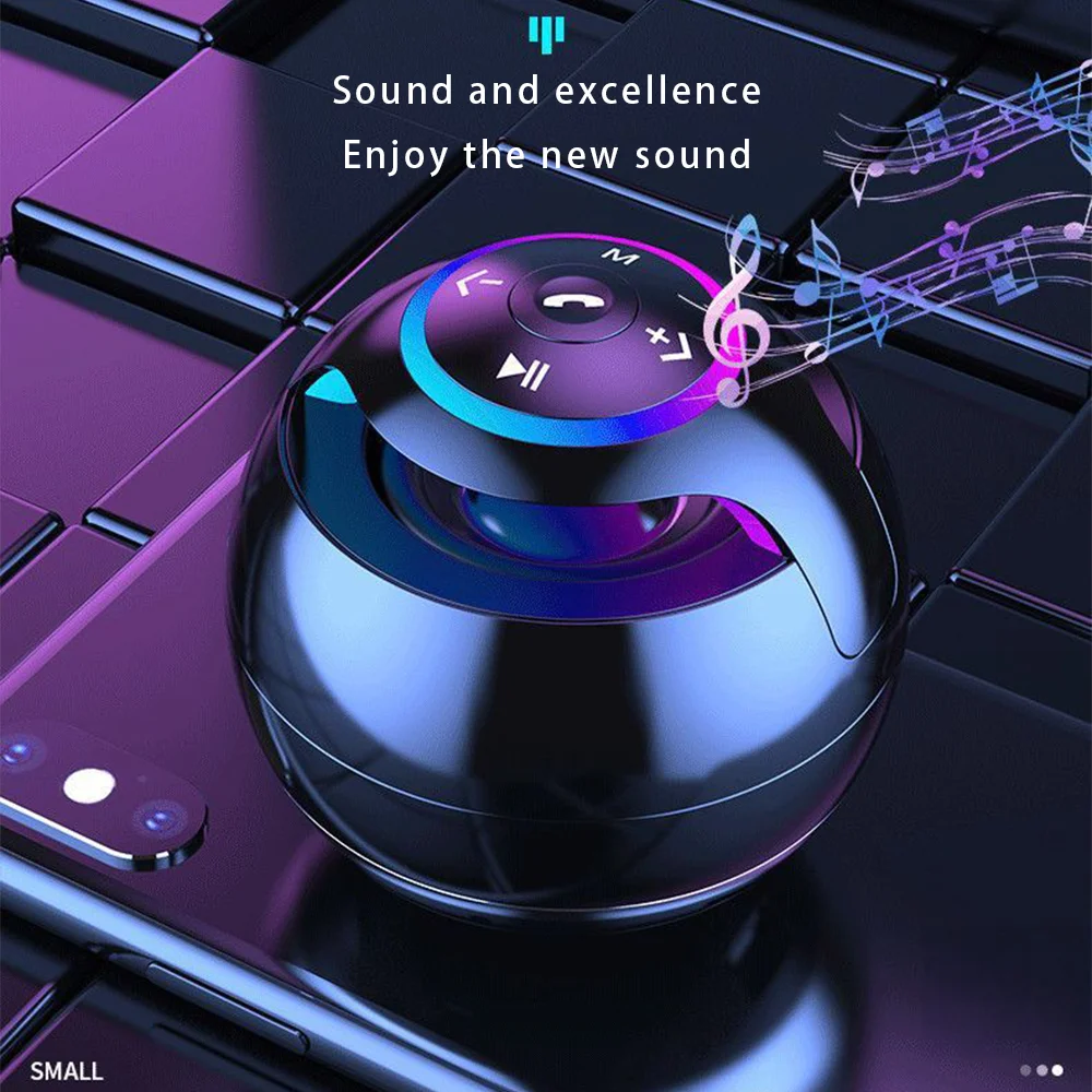

Original Mini Portable Bluetooth Speaker with Rainbow Lights, Super Heavy Bass, Hi-Fi Sound and High Volume