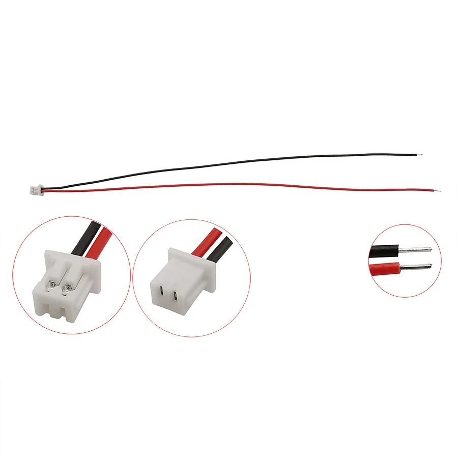 Micro JST1.25 2Pin Wire Connectors Plug Jack Mini JST PH1.25mm 2P Male Female Socket Battery Charging Cable Terminal Length 15CM