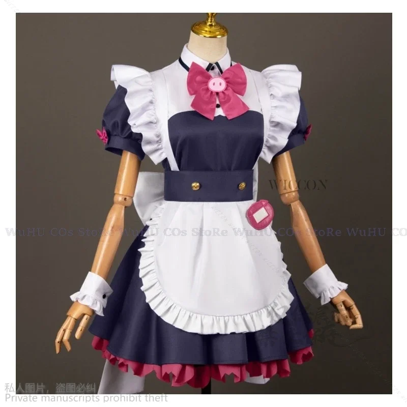 Anime akiba guerra cosplay traje mannen ranko wahira nagomi cosplay adorável vestido de empregada lolita peruca hairwear cosplay halloween cos