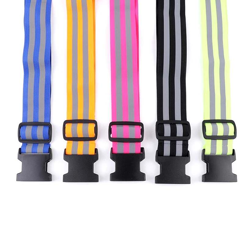 Reflective Band For Running High Visible Night Safety Gear For Arm Wrist Waist Ankle Adjustable Elastic Safety Reflective Belt