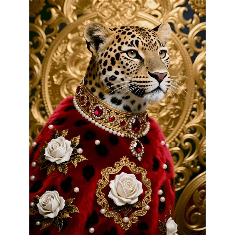 

SDOYUNO 5D Diamond Painting Kit Royal Golden Leopard Full Square Drill DIY Mosaic Art for Living Room Decoratin