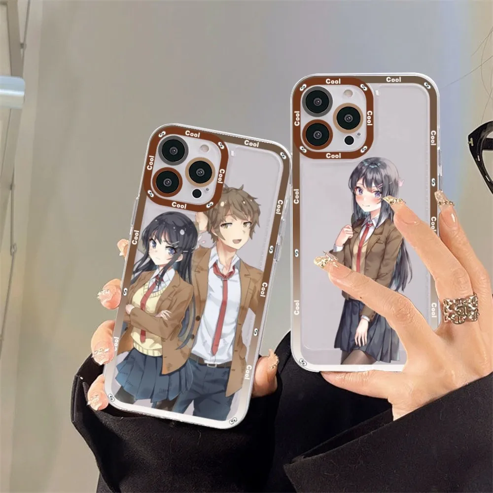 Anime Mai Sakurajima  Mousepad For iPhone 15 14 13 12 11 Pro Max XS X XR Mini Protective Cover
