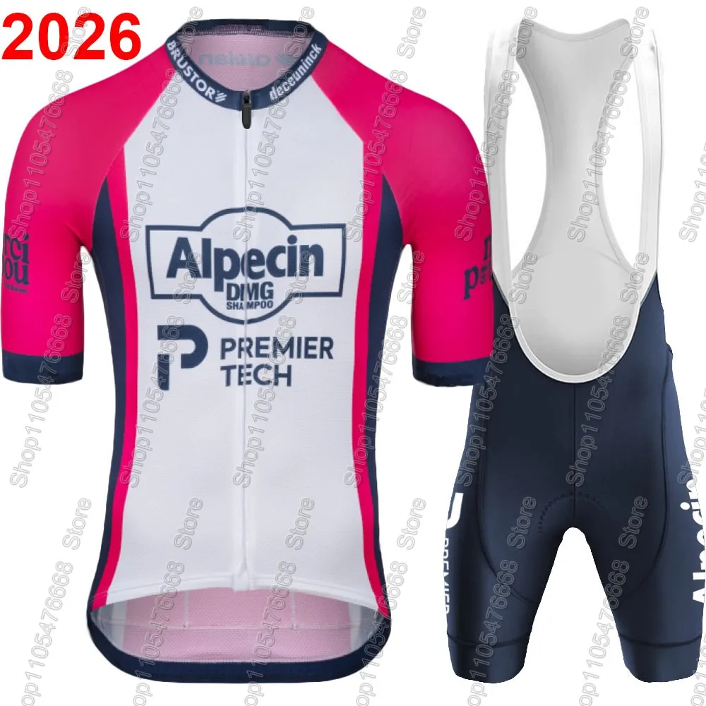 Alpecin Premier-Tech 2026 Team Cycling Jersey Set Bicycle MVDP France Tour Clothing Bike Shirts Suit Bicycle Bib Shorts MTB