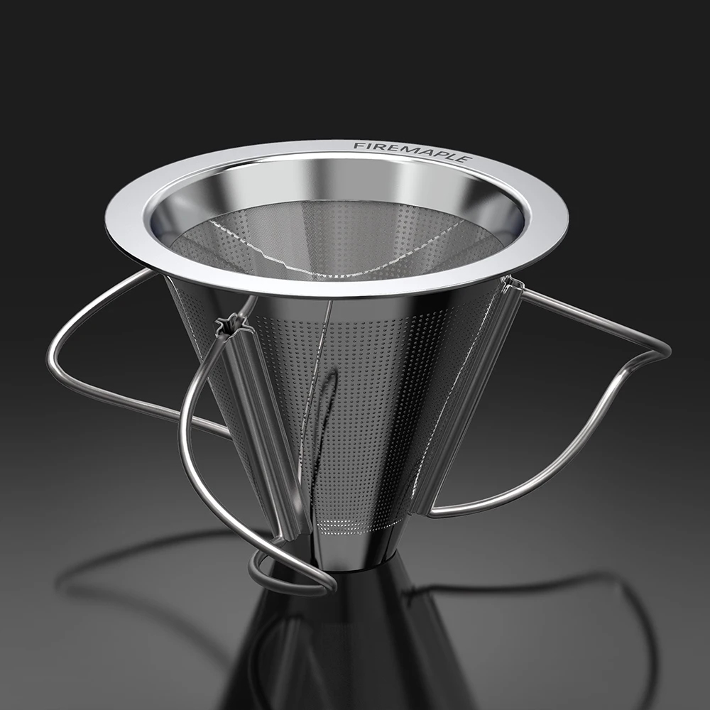 Feuer Ahorn Antar cti faltbarer Kaffeefilter wieder verwendbare Doppels chicht im Freien tragbar über Kaffee tropfer 304 Edelstahl gießen – Detail 4