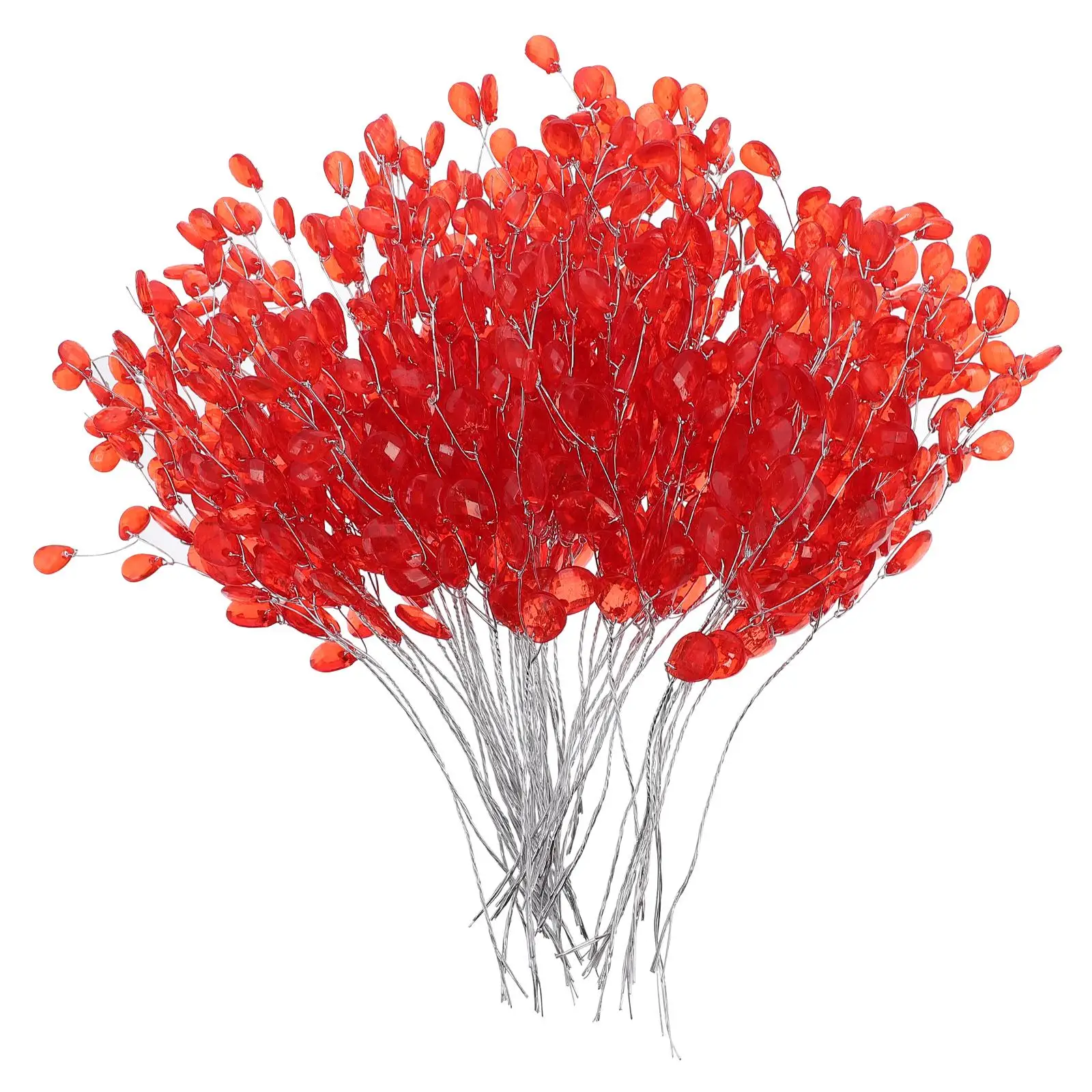 

50 Pcs Acrylic Flower Branch Decorations Wedding Crafts Artificial Bouquet Bridal Accessories DIY Beads Craft SuppliesFlowers