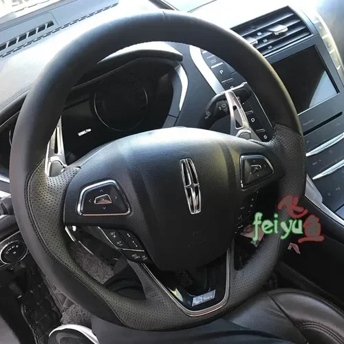 

Сшитый вручную кожаный замшевый чехол на руль автомобиля для Lincoln MKZ MKX MKC континентальный навигатор интерьер автоаксессуары