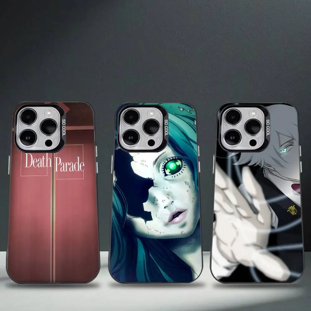 

Death Parade Anime Phone Case For iPhone 16,15,14,13,12,11,8,7,Pro,Max,Plus,Mini,XS,SE Anti Fall Black Matte Hard