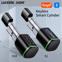 Tuya BLE Smart Electronic Door Lock Cylinder Core Fingerprint APP Keys Pincode IC Card Unlock supports Gateway M1 for Home Hotel