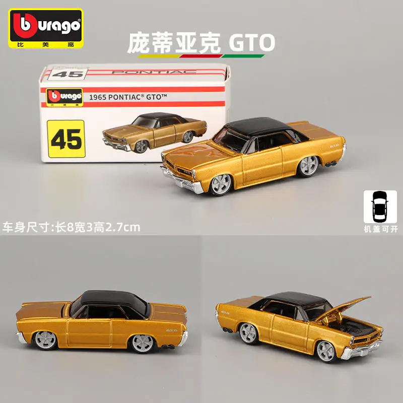 Bburago 1/64 Chevrolet Mustang Porsche Lamborghi Alloy Mini Car Model Diecast Metal Simulation Miniature Scale Car Vehicle Model