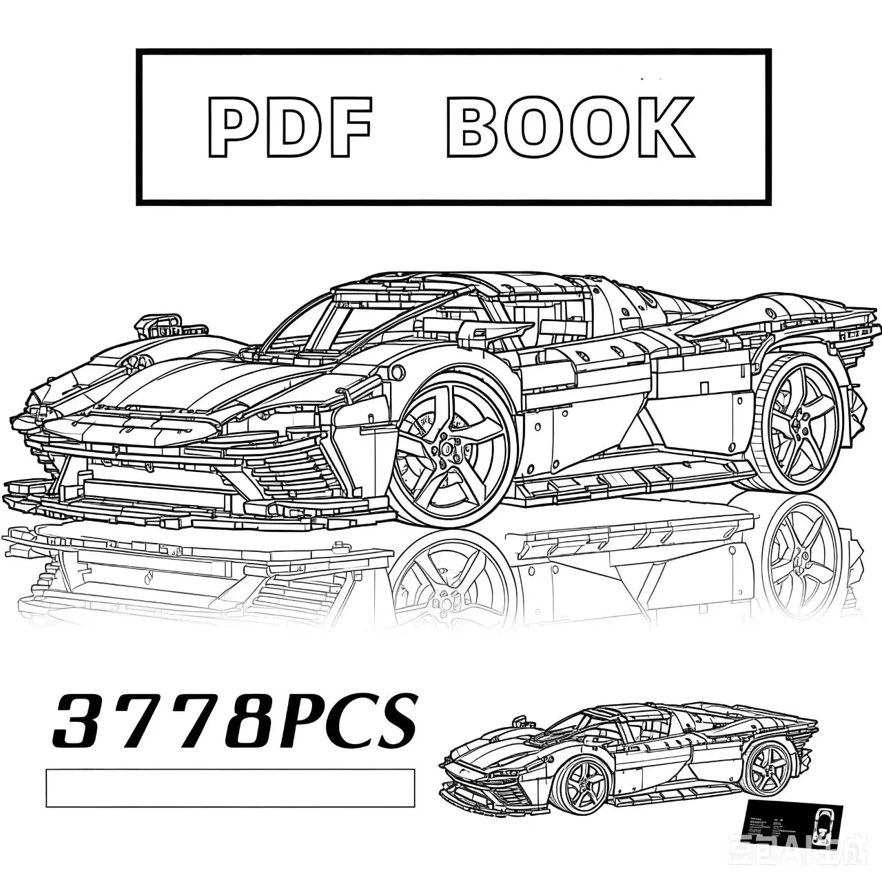 NEW 3778 Pcs  Daytona SP3 50003 Supercar Model Building Block Vehicle Bricks Toy For Teeanager Birthday Christmas Gift