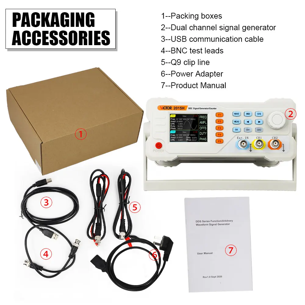 Signal Generator/Counter 2015H Function Generator 15MHz DDS Signal Function Generator Waveform Frequency Counter