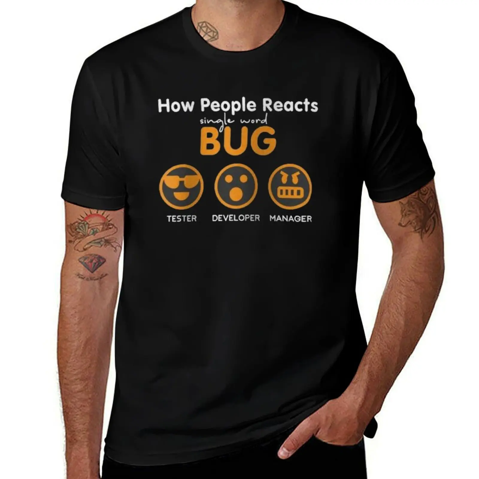 Testers Reaction T-Shirt Creative Graphic Tee Shirt T-Shirt