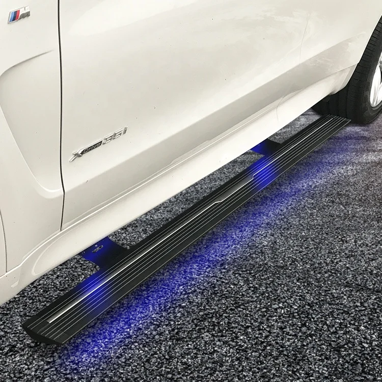 Factory high-end custom with blue LED lights electric side steps for LAND ROVER off road accessories SUV Electric running board