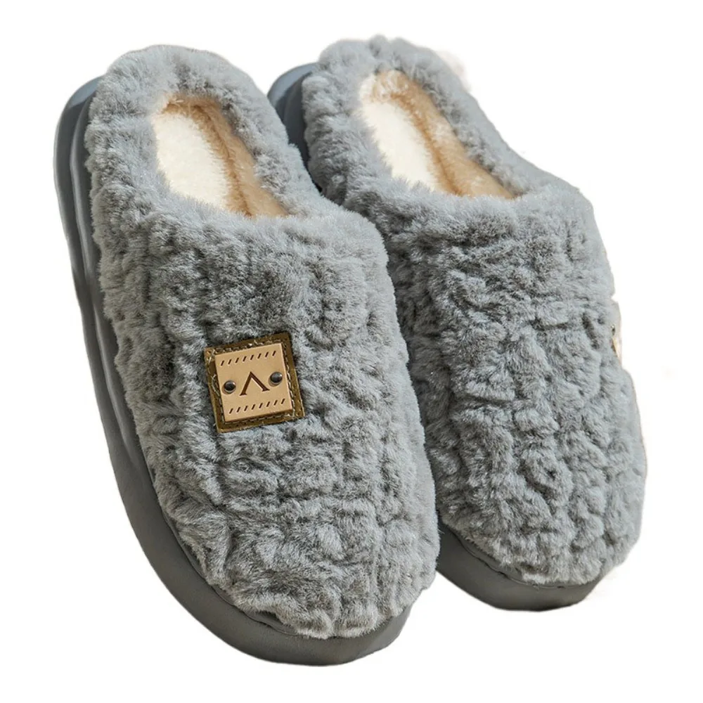 

Мягкие лоскутные плюшевые теплые тапочки, нескользящие зимние домашние тапочки на толстой подошве, пушистые утепленные мягкие домашние тапочки, домашние тапочки