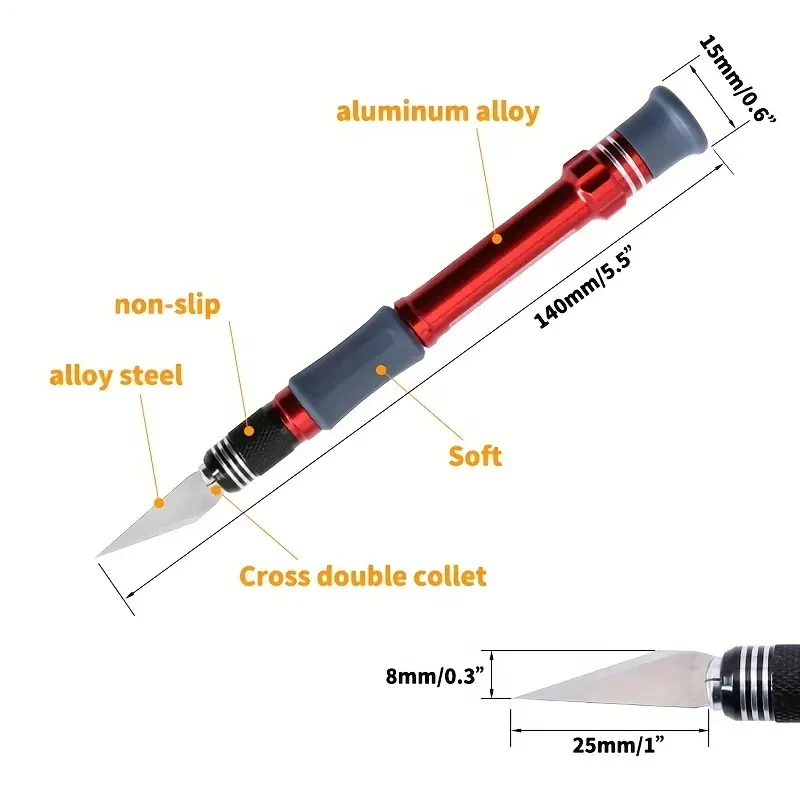 HOMFUN 5D Diamond Painting Paper Cutter Alloy Knife Pen, 1-częściowy zestaw noży Hobby z 4 zapasowymi ostrzami do narzędzia do grawerowania