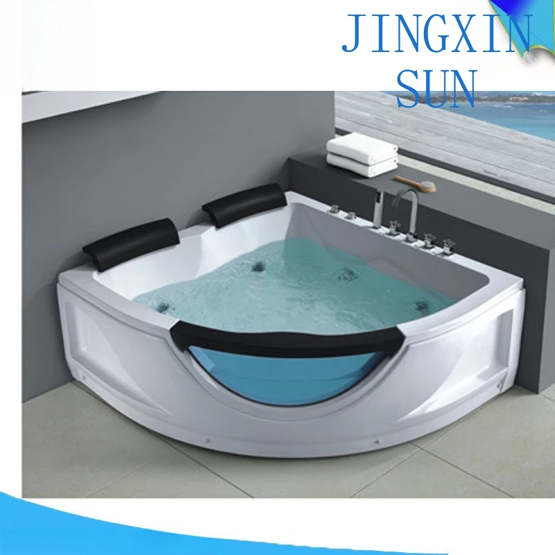 Acrylic surf jacuzzi, triangular fan-shaped non-slip tub with foot pedals, non-slip mesh
