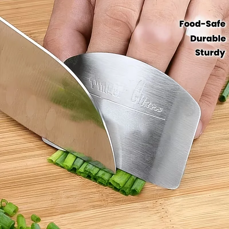 1Pc Stainless Steel Finger Guard, Ergonomic Safety Cutting Protector, Food Safe Kitchen Outdoor Tool