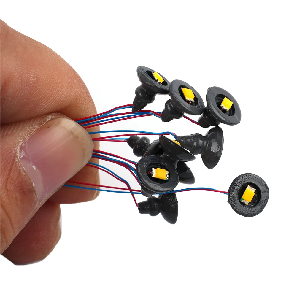 10pcs OO/HO Scale Street Light Model Wall Lamp Post Led Ceiling Lights Artificial Miniature Decoration Building Landscape